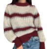 SO ALLURE Maglia Tricot righe Milk Bordeaux