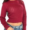 SO ALLURE Maglia Tricot righe Milk Bordeaux