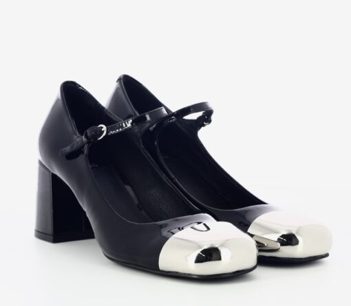 JEFFREY CAMPBELL SPINNET Black patent Silver