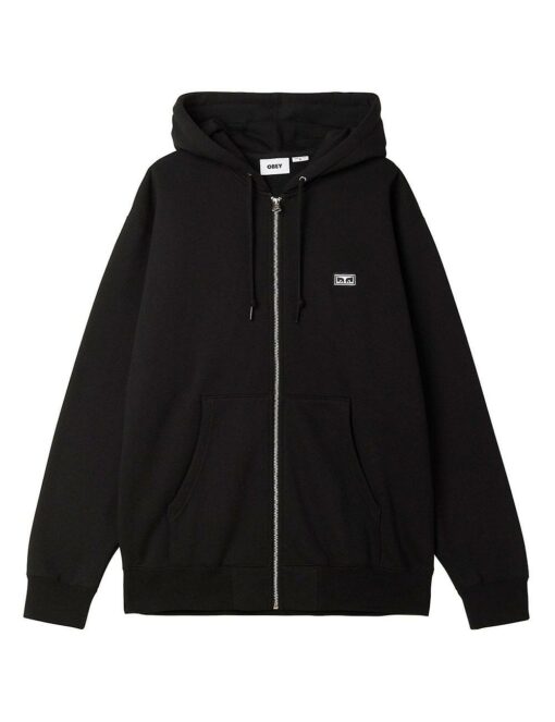 OBEY ESTABLISHED WORKS EYES ZIP HOOD Black