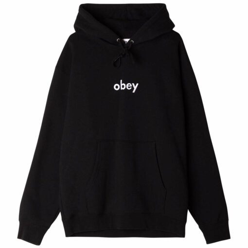 OBEY LOWERCASE EXTRA HEAVY HOOD Black