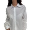 IMPERIAL Camicia crop con cut out spalle bianca