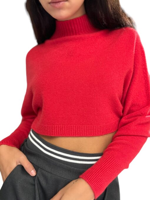 IMPERIAL Maglia crop collo alto Rosso