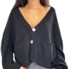 IMPERIAL Cardigan con bottoni crop Nero