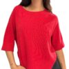 IMPERIAL Maglia crop manica 3/4 Rosso