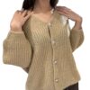 TENSIONE IN cardigan maglia beige