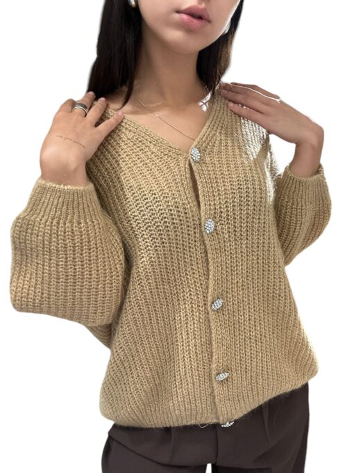 TENSIONE IN cardigan maglia beige