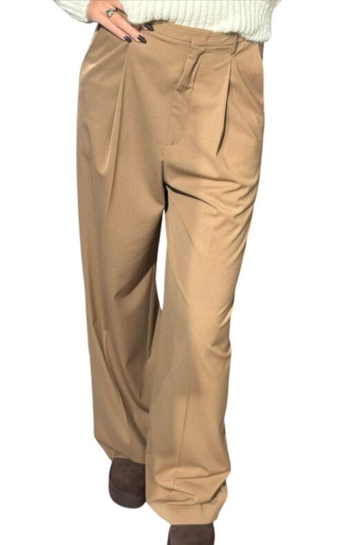 MERCI Pantalone Fluido con pinces Beige