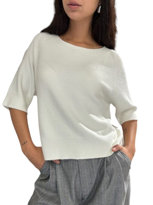 IMPERIAL Maglia crop manica 3/4 Burro