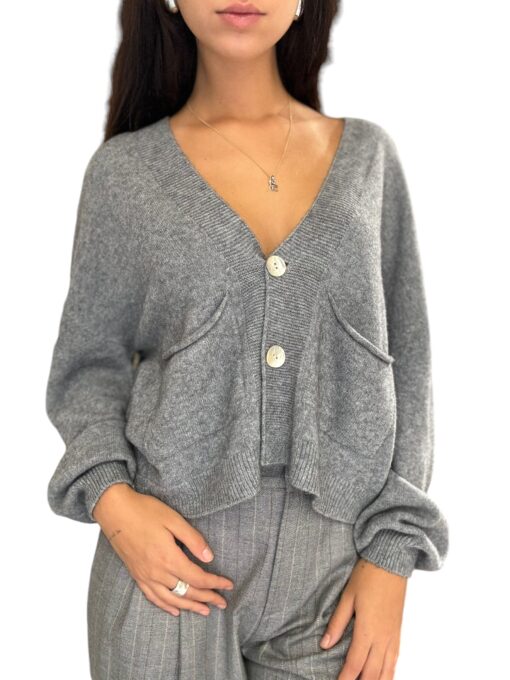 IMPERIAL Cardigan con bottoni crop Grigio