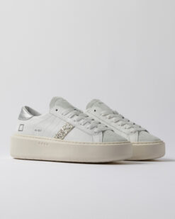 D.A.T.E. HILL LOW PLATFORM CALF White Silver