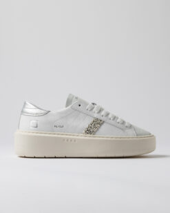 D.A.T.E. HILL LOW PLATFORM CALF White Silver