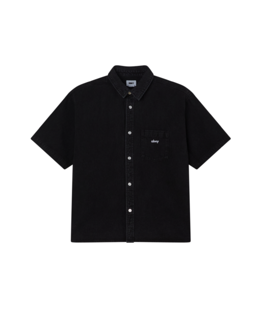 OBEY CAMICIA BIGWIG DENIM Faded Black